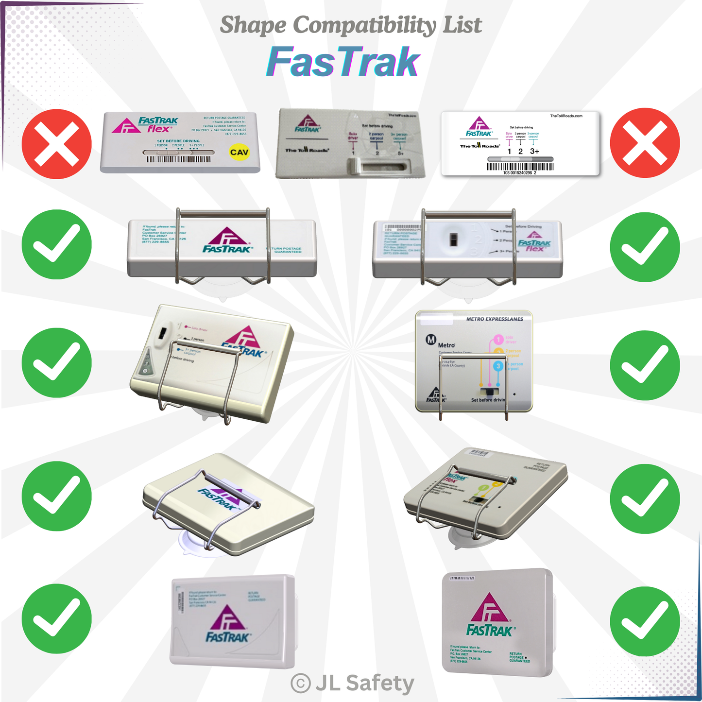 EZ Pass-Port™- UNBREAKABLE Toll Pass Holder for E-ZPass, I Pass, Uni, E-Pass & E-Pass Xtra, Fastrak, NC QuickPass, SunPass & SunPass PRO, Palmetto Pass & more. Patented & Made in USA