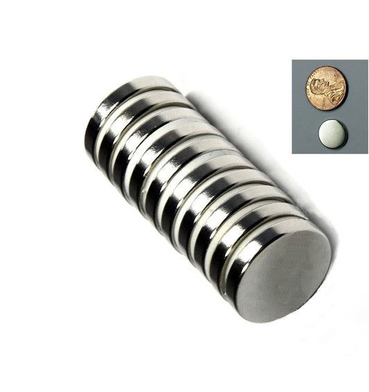 Replacement magnets for Visortag holders, Mirortag hook and charm. 10 Neodymium Magnets, 1/2 by 1/8 inch Disc N48, Super Strong Magnets